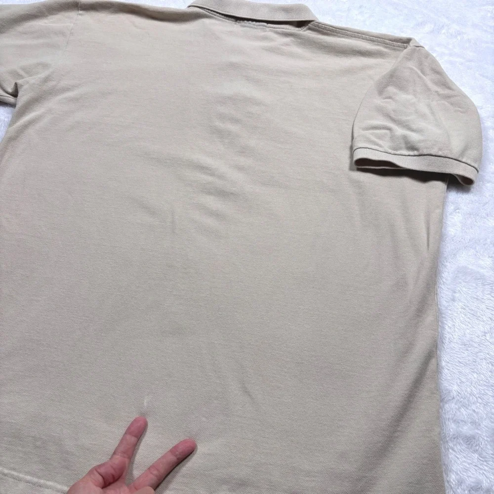 VTG 80s 90s Polo Ralph Lauren Polo Shirt Men XL Cream Pony Logo Boxy Made in USA